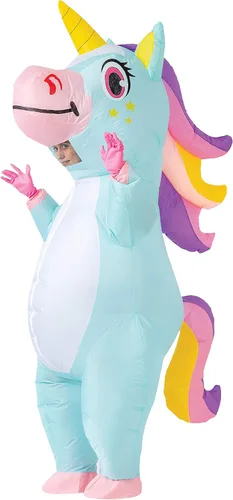Spooktacular Creations - Disfraz inflable de unicornio para montar disfraz de Halloween de lujo talla para adulto