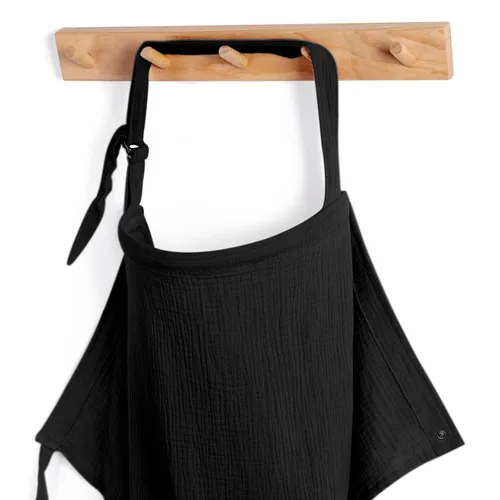 Vista 21 de Blissful Diary Funda de lactancia de muselina para lactancia materna, cubierta transpirable con cuello de arco para mujeres, delantal de lactancia