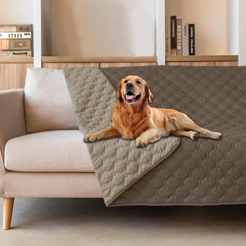 Vista 58 de gogobunny - Manta para perros y gatos 100% impermeable y de doble cara, funda suave para cama de mascotas, reversible, protege muebles, carbón