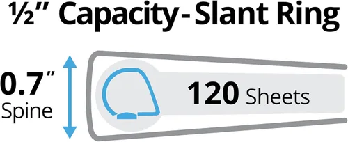 Vista 2 de Avery Durable View - Carpeta de 3 anillas, anillos inclinados de 1/2 pulgada, 1 carpeta negra (17001)