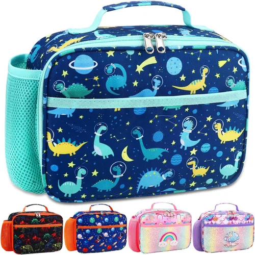 Vista 19 de RHCPFOVR Lonchera para niños – Lonchera aislada para niños y niñas, bolsa de almuerzo lavable y lonchera reutilizable para preescolar a prueba