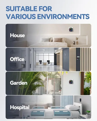 Vista 7 de TECKNET Timbre inalámbrico enchufable con iluminación RGB y rango de 1300 pies, timbre impermeable IP66 para el hogar, aula, oficina, negocios, 60