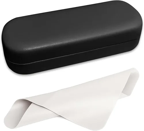 Glasses Case Large Hard Shell Eyeglasses Case PU Leather Protective for glasses 6.2" L x 2.4" W x 1.4" H