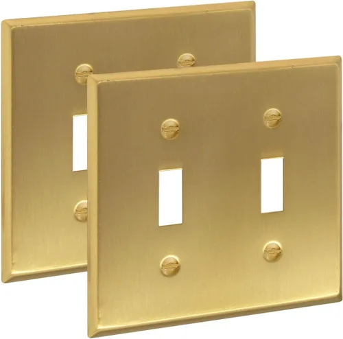 Vista 30 de Rio Salto Placa de pared de metal dorado en latón Placa de salida en blanco Cubierta para tomas de corriente no utilizadas Interruptor de pared de 1
