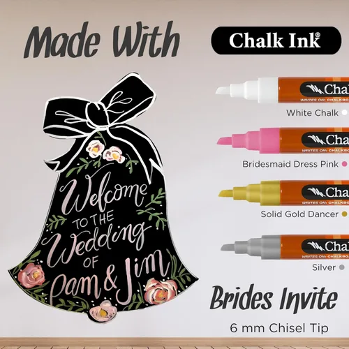 Vista 6 de Chalk Ink Marcadores de tiza metálica - Marcadores de pizarra con punta de Invitar
