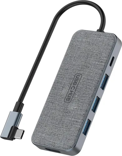 Hub USB C, adaptador multipuerto ZSIMC 7 en 1 con HDMI 4K, entrega de energía de 100 W, 3 puertos USB 3.0, lector de tarjetas SD/TF para MacBook