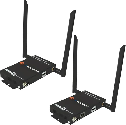 Vista 8 de J-tech Digital serie HDbitT de 1 x 2 inalámbrico HDMI se Extiende a 660 pies Antena doble admite full HD 1080P con transmisión de señal IR