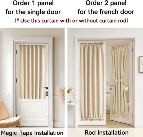 Vista 217 de Vatge - Cortinas laterales para ventana de puerta, cortinas para luz lateral de puerta frontal, 1 panel, 12 (ancho) x 72 (largo) pulgadas, aguamarina