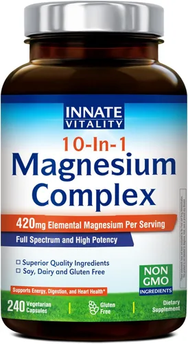 Vista 11 de Innate Vitality 10-in-1 Magnesium Complex 960mg, 420mg Elemental Mag per Serving, with Magnesium Glycinate, Citrate, Malate, and More, Sleep