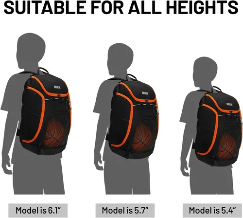 Vista 8 de MIER Gym Backpack 40L Basketball Backpack with Ball Compartment & Shoes Storage Multi-Functional Sports Soccer Bag Large Equipment Back Pack