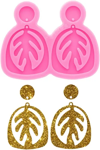 Pendiente de hoja de punto súper brillante, molde de silicona, molde de silicona, molde de resina para aretes, molde epoxi, llavero, fabricación de