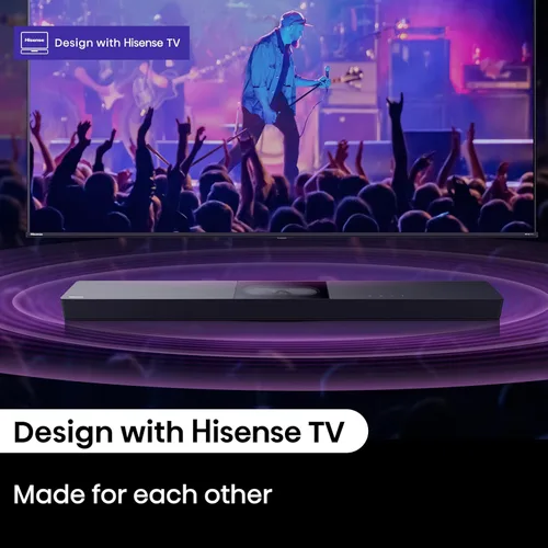 Vista 8 de Hisense Barra de sonido todo en uno A620 de 2.1 canales con subwoofer incorporado, 240 W, DTS Virtual: X, Dolby Dightal Plus, Bluetooth 5.3, Roku TV
