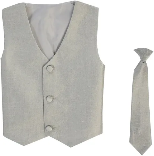 Vest and Clip On Necktie Set-Multiple Colors-Baby Infant Toddler Boys Sizes