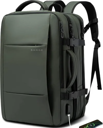 Vista 8 de Mochila de viaje de 35 litros, mochila de mano aprobada para vuelos para bolsa de viaje internacional, resistente al agua, duradera, mochilas
