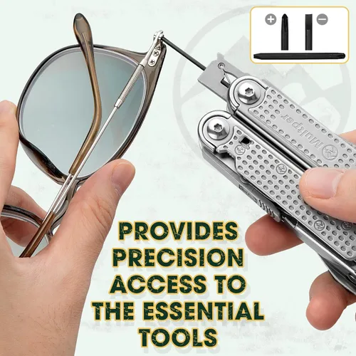 Vista 6 de Multper Multitools Pliers Pro, herramienta múltiple mejorada con cuchillo de Damasco, cortadores de alambre reemplazables y juego