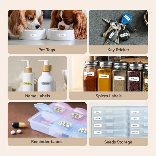 Vista 4 de NIIMBOT Cinta de etiquetadora térmica directa D11 para impresora de inyección de tinta en blanco