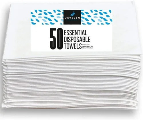 Vista 8 de DAVELEN Essential - Toalla desechable para el cabello para mujer, paquete de 100 unidades de 32 x 16 pulgadas, súper absorbentes, de secado rápido