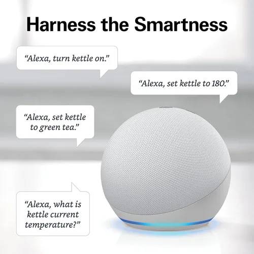Vista 2 de Hamilton Beach Tetera eléctrica inteligente y caldera de agua, funciona con Alexa, 1.7 litros, ebullición rápida 1500 vatios, inalámbrica, mantiene