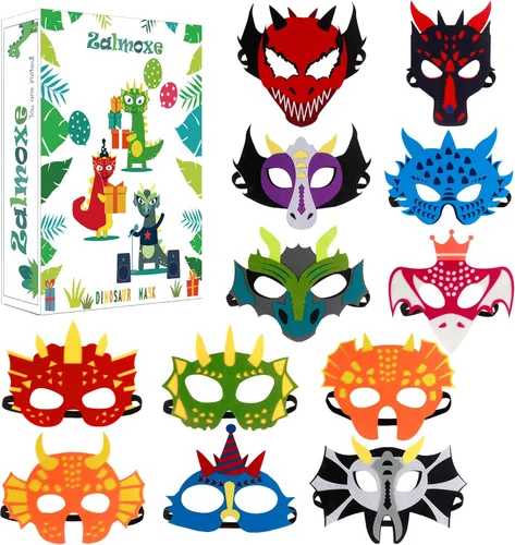 Vista 8 de Máscaras de fieltro para niños, máscaras de fiesta de cumpleaños, suministros de máscaras, máscaras de Halloween