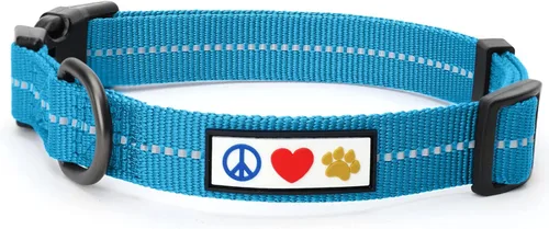 Vista 34 de Collar de entrenamiento reflectante para perros, de la marca Pawtitas, Negro