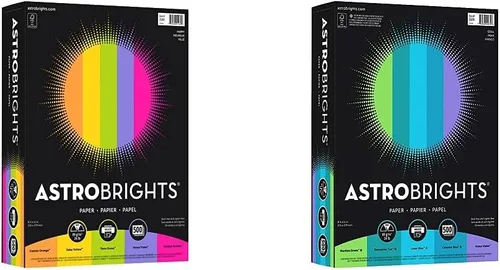 Neenah Astrobrights(R) Surtido de papel de colores brillantes, 8 1/2 pulgadas x 11 pulgadas, 24 libras, 500 hojas por resma