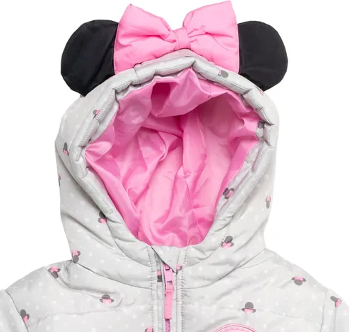 Vista 4 de Disney Minnie Mouse - Abrigo de invierno para niñas, chaqueta acolchada para niños pequeños