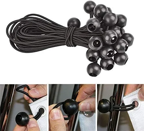 Vista 2 de Paquete de 30 cuerdas elásticas de lona de alta calidad de 6 pulgadas Correa de amarre resistente a la intemperie para campamento, tiendas