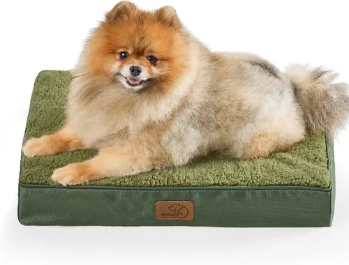 Vista 24 de Bedsure - Cama ortopédica pequeña para perros chicos, impermeable, con funda extraíble lavable, tapete de espuma con forma de huevera para mascotas