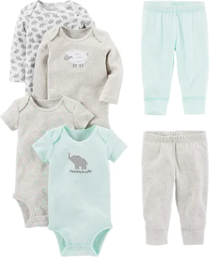 Vista 3 de Simple Joys by Carter's unisex-baby 6-piece Bodysuits (Short and Long Sleeve) and Pants Set
