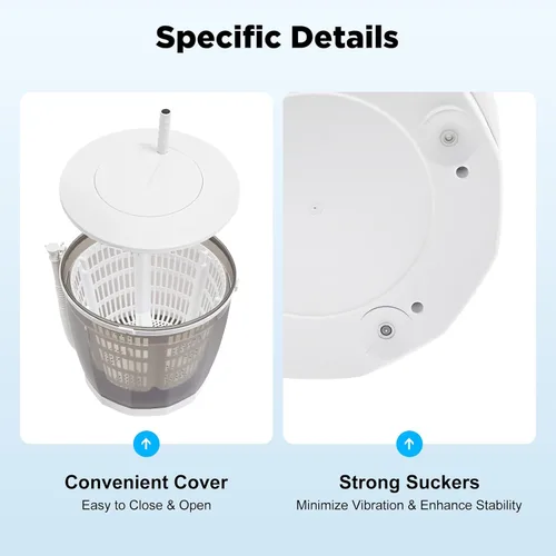 Vista 2 de Lavadora manual, lavadora de manivela 2 en 1 con secadora giratoria, mini lavadora manual compacta para RV, viajes, camping, artículos pequeños