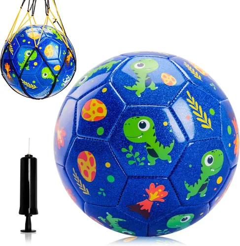U&C Planet Soccer Ball Size 2 Size 3 Size 4 for Toddler Kids with Pump Deflated, Cartoon Unicorn Dinosaur Soccer Ball Toy for Girls Boys 1-3 2-8 6-12