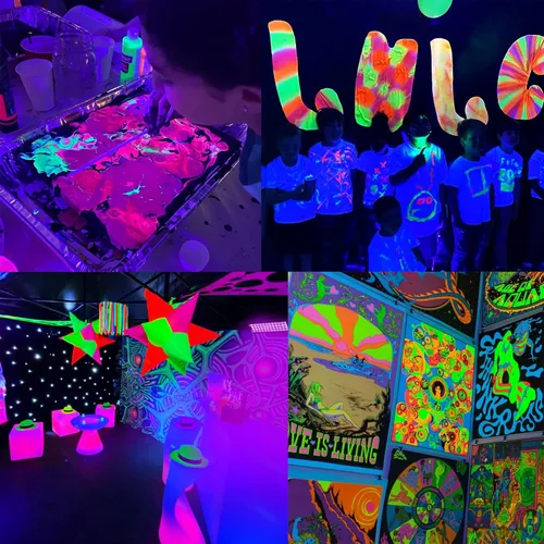 Vista 6 de Barra de luz LED negra de 120 W, cable e interruptor de 10 pies, carcasa de aluminio, luces negras impermeables YIAYETOG IP66 para grandes espacios