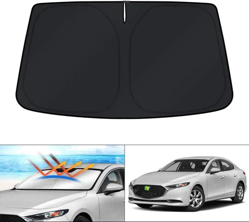 Vista 33 de KUST Parasol para parabrisas para Ford Escape 2020-2025 2026, accesorio personalizado, protector de ventana plegable, bloquea los rayos UV, visera
