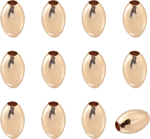 Vista 17 de Craftdady 50 cuentas redondas planas chapadas en oro de 18 quilates de latón galvanizado de 0.394 pulgadas para hacer joyas agujero: 0.059 pulgadas