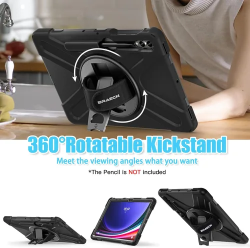 Vista 5 de BRAECNstock para Samsung Galaxy Tab S10+ Plus/ S9 FE+ Plus/ S9+ Plus/ S8+ Plus/ S7 FE/ S7+ Plus 5G Funda para Tablet de 12.4 pulgadas Funda