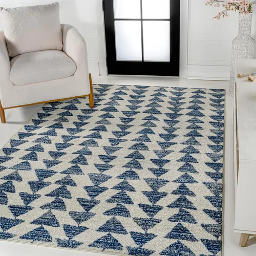 Vista 8 de JONATHAN Y Aisha - Alfombra geométrica triangular marroquí negra/crema, 2x8, contemporánea, moderna, fácil de limpiar para sala de estar