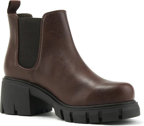 Vista 4 de Soda Pioneer - Botines Chelsea de tacón bajo para mujer, con doble elástico