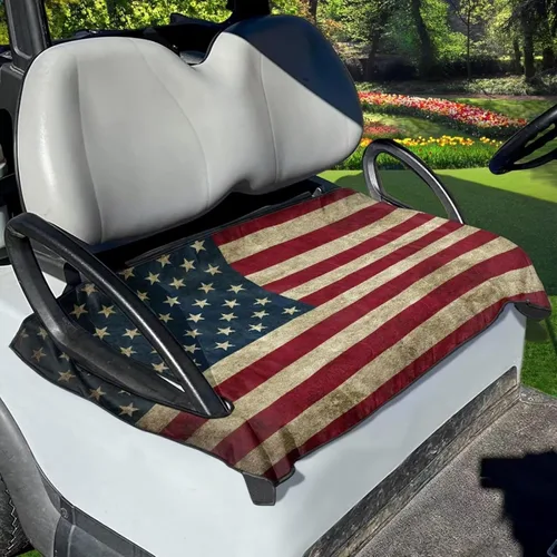 Vista 45 de Yewattles Funda de asiento de carrito de golf, toalla portátil para asiento de coche, ajuste universal, carrito de golf de 2 asientos