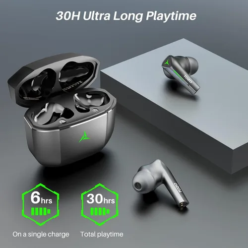 Vista 7 de TOZO Auriculares inalámbricos G1 con Bluetooth para juegos con micrófono, auriculares intrauditivos de alta sensibilidad con modo de juegomúsica