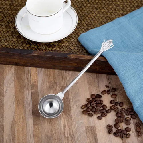 Vista 5 de Fdit Cuchara de café de acero inoxidable de 0.35 onzas con mango largo, cucharadas medidas, cucharas para máquina de café expreso, cucharas para té