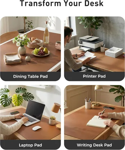 Vista 456 de Aothia Protector de escritorio de cuero, alfombrilla para mouse, alfombrilla de escritorio de oficina, 31.5 x 15.7 pulgadas, secante de escritorio