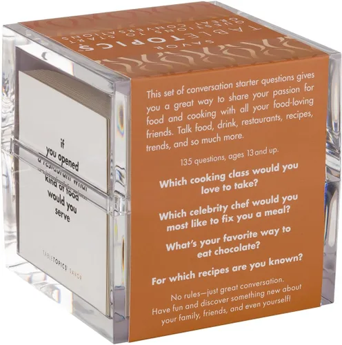 Vista 3 de TableTopics Saborea el juego de cartas de pregunta: 135 tarjetas de inicio de conversación para compartir tu pasión por la comida y la cocina