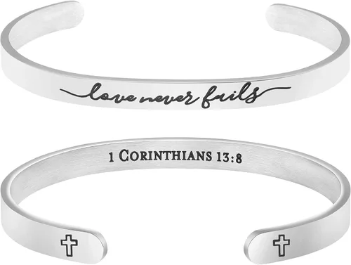 Pulseras cristianas para mujeres Regalos inspiradores con versículos bíblicos Joyería religiosa de fe Brazalete del día de la madre Navidad