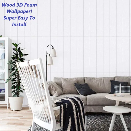 Vista 5 de BookishBunny Papel tapiz de espuma de madera 3D para techo, azulejos autoadhesivos para pared, tamaño grande, 27 x 27 pulgadas, 0.157 in de grosor