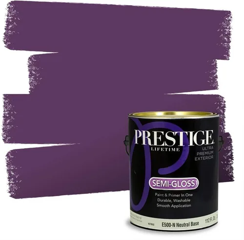 Vista 3 de PRESTIGE Pinturas de pintura interior e imprimación en uno, 1 galón, plano, combinación comparable de Sherwin Williams* Kimono Violet*