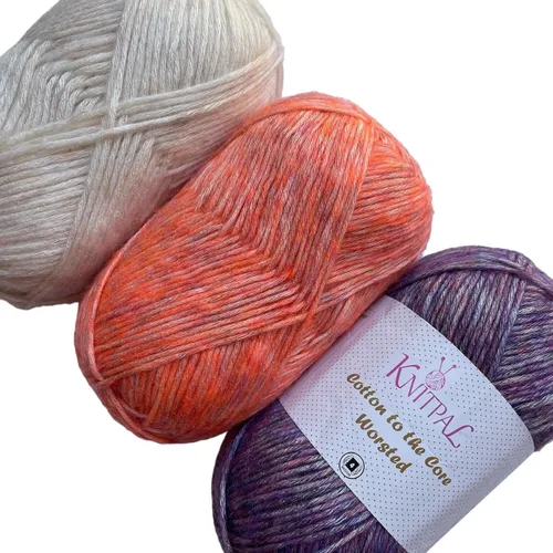 Vista 24 de Cotton to The Core - Hilo de algodón de peso worsted para ganchillo y tejer, paquete de 3 (654 yardas / 300G / 10.58 oz), patrones gratuitos, apto