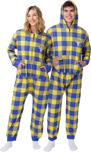 Vista 3 de FOCO Unisex NFL Team Logo Pajamas One Piece Onesie Patrón feo navideño