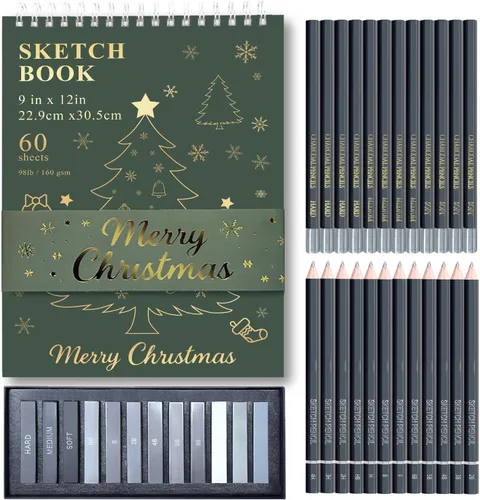 Vista 20 de Cuaderno de bocetos de 9 x 12 pulgadas, bloc de bocetos con espiral superior, paquete de 4 blocs de 100 hojas cada uno