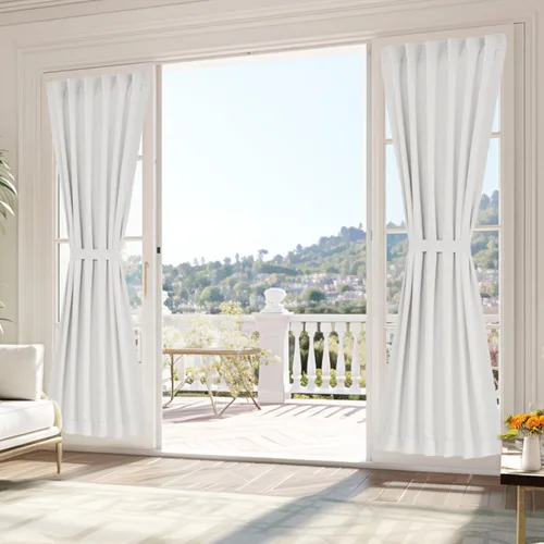 Vista 19 de Vatge - Cortinas laterales para ventana de puerta, cortinas para luz lateral de puerta frontal, 1 panel, 12 (ancho) x 72 (largo) pulgadas, aguamarina