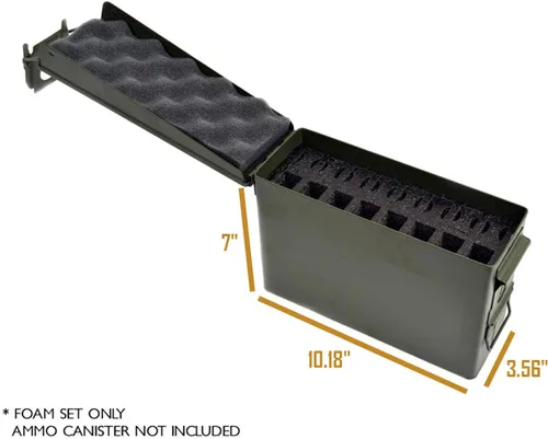Vista 2 de MY CASE BUILDER Inserto de espuma para cargador de 16 pistolas, almacenamiento de municiones para latas de munición calibre .30, juego de 3 piezas